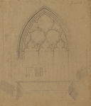 216891 Afbeelding van het ontwerp voor het tweede venster met tracering van het noordelijke koor in de Jacobikerk te ...